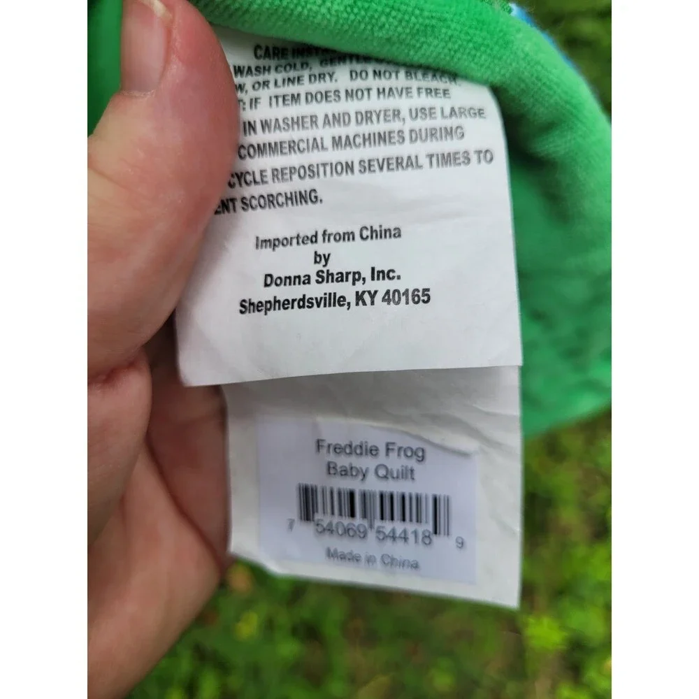 Freddie Frog Baby Quilt Donna Sharp Applique Bright Green Soft